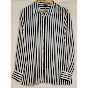 Tommy Hilfiger Women's Blouse Shirt Size L Striped Long Sleeve NWOT Button 1213